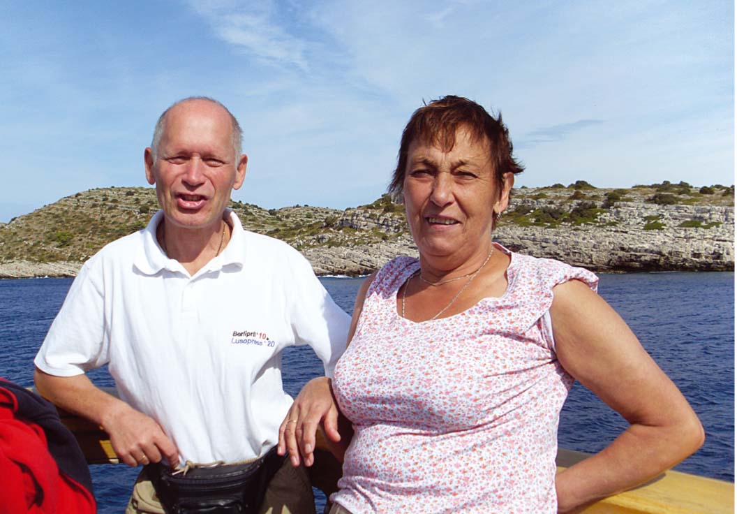 Ar sievu Edīti. Adrijas jūra, Horvātija, 2008. gads
