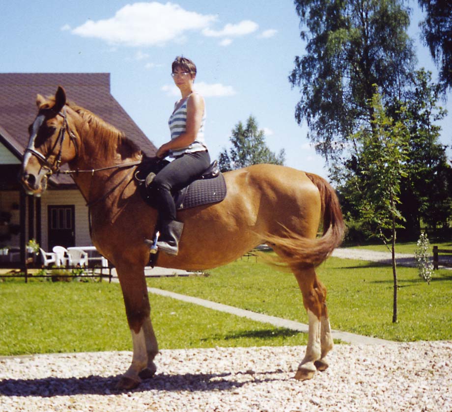Kad Gunta dodas ciemos pie brāļa uz Valmieras rajona Kocēniem, kur ir zirgu staļļi, grūti  iztikt bez uzkāpšanas zirga mugurā