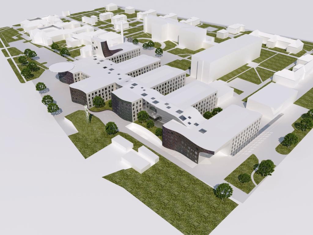 Stradiņa slimnīcas jaunās ēkas skice