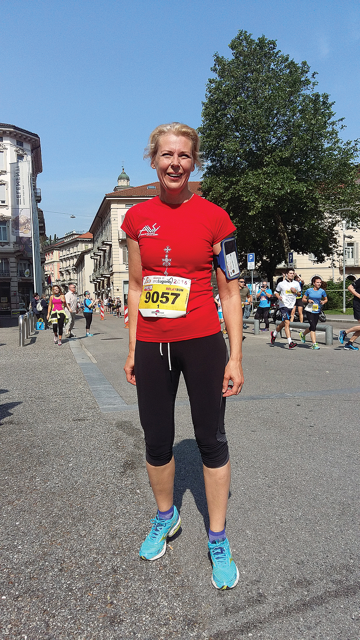 Lugano maratonā Vita startēja ALISI komandā.  Plus 30 grādos Šveicē skriet nemaz  nav vieglāk kā mīnusos Latvijā