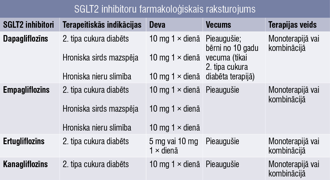 SGLT2 inhibitoru farmakoloģiskais raksturojums