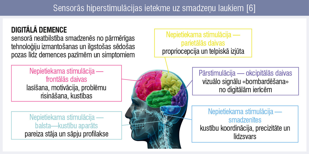 Sensorās hiperstimulācijas ietekme uz smadzeņu laukiem [6]